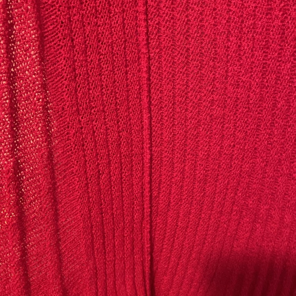 Nina Leonard Knit Long Cardigan Long Sleeve With Uneven Hem Bright Pink Size M - Picture 11 of 13